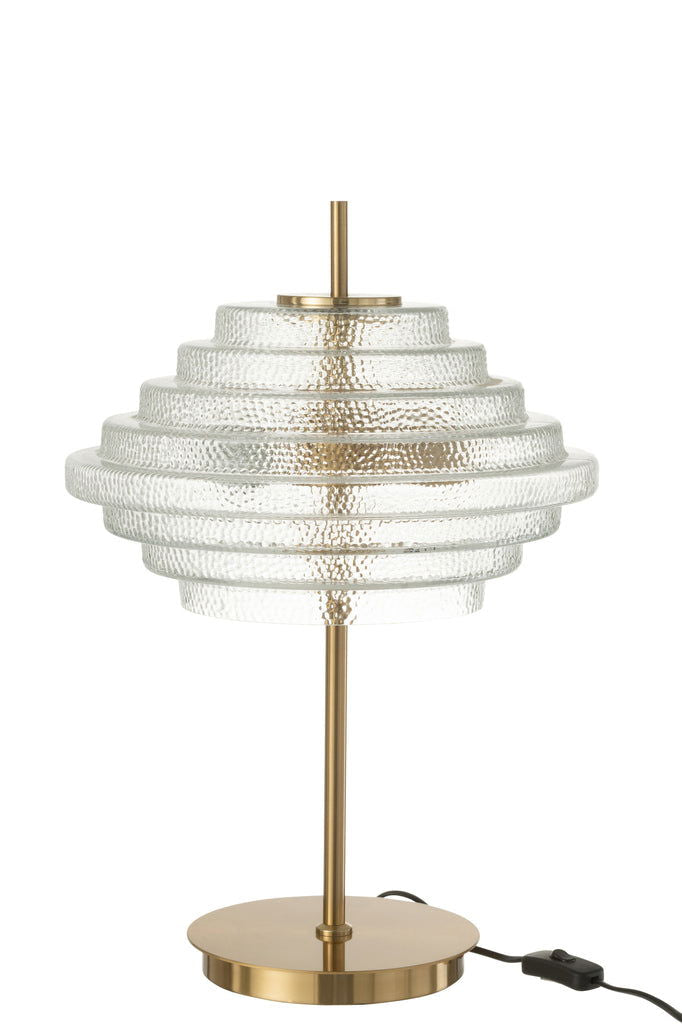 Table Lamp Led Gold Metal/Glass Transparent - vivahabitat.com