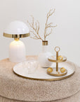 Cake Stand Round 2 Levels Metal White/Gold - vivahabitat.com