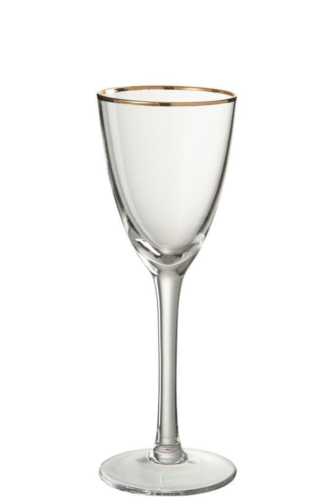 Wine Glass White Wine Golden Border Glass Transparent/Gold - vivahabitat.com