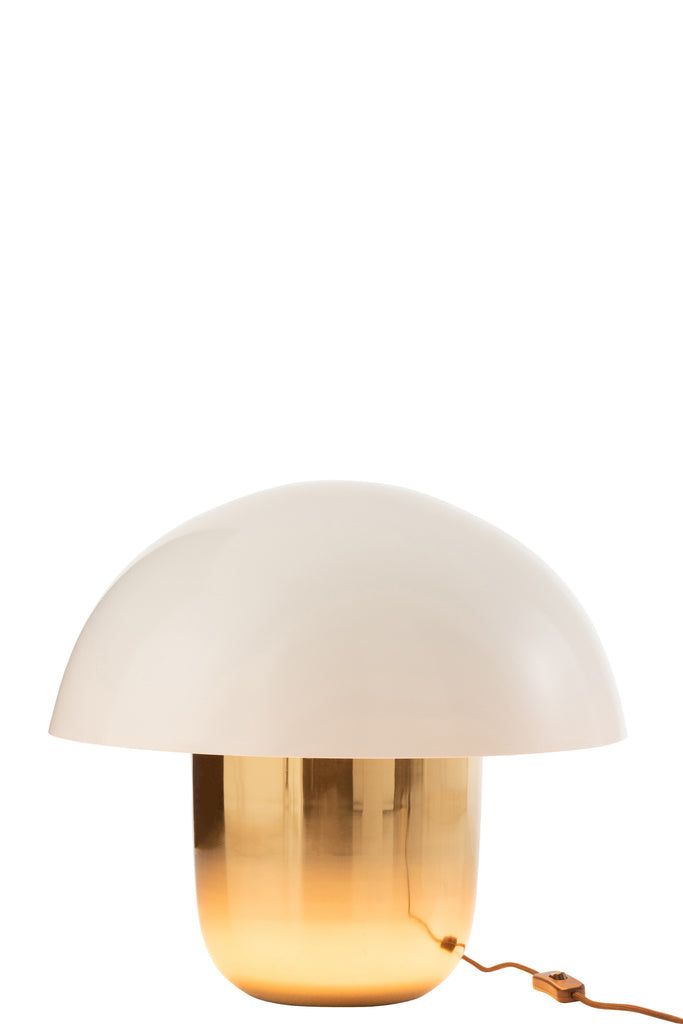 Lamp Mushroom Iron White/Gold Large - vivahabitat.com