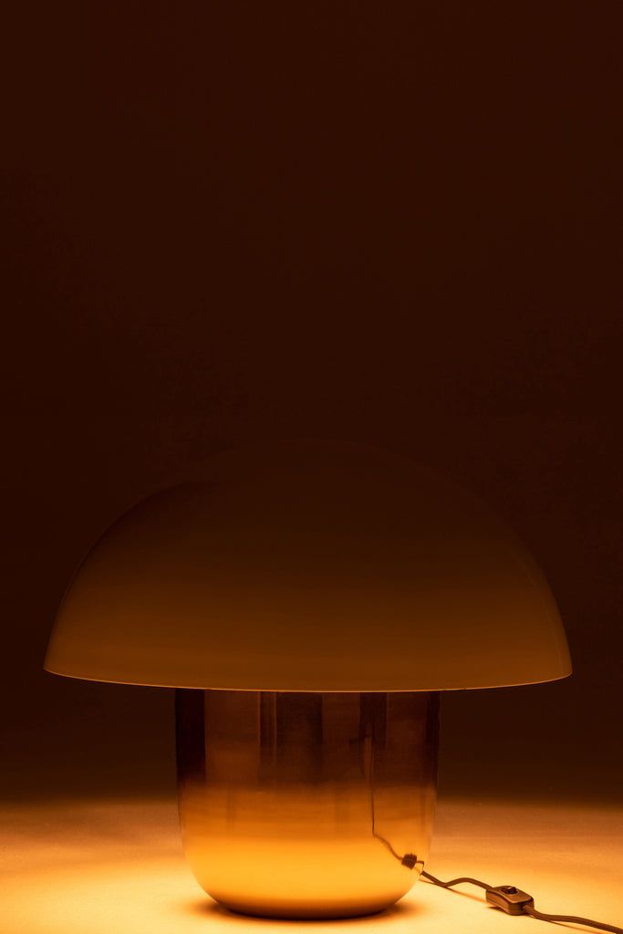 Lamp Mushroom Iron White/Gold Large - vivahabitat.com