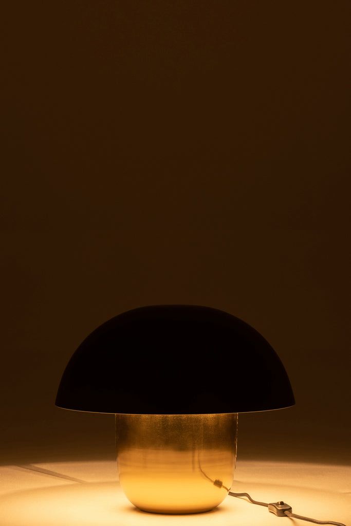 Lamp Mushroom Iron Black/Gold Small - vivahabitat.com