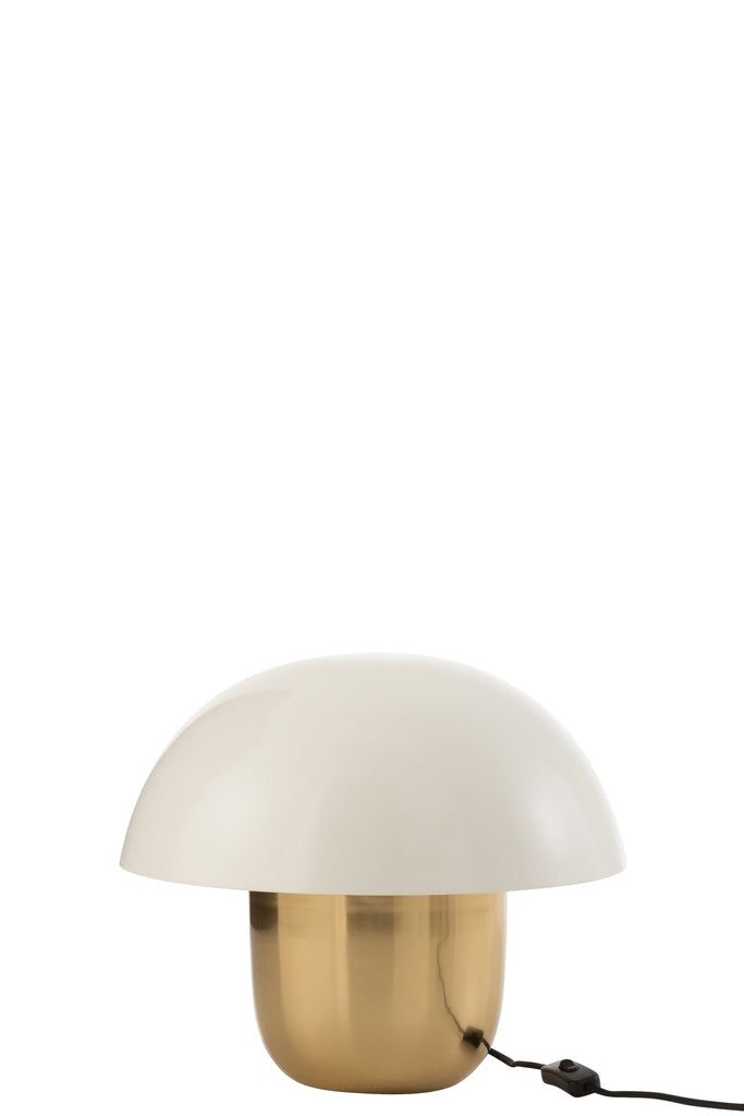 Lamp Mushroom Iron White/Gold Small - vivahabitat.com