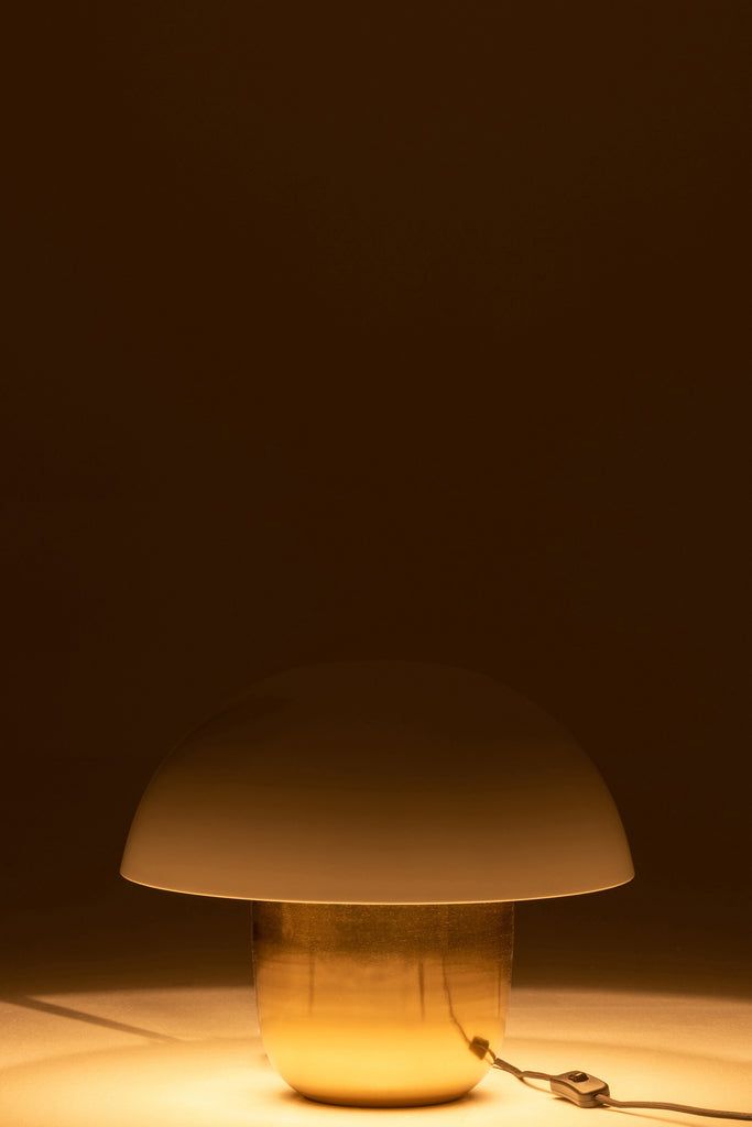 Lamp Mushroom Iron White/Gold Small - vivahabitat.com