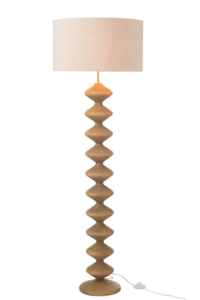 Floor Lamp Caterpillar Poplar Wood Natural/Grey - vivahabitat.com