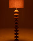 Floor Lamp Caterpillar Poplar Wood Natural/Grey - vivahabitat.com