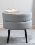 Venture Home Pot Pouf - Black / Grey Corduroy - vivahabitat.com