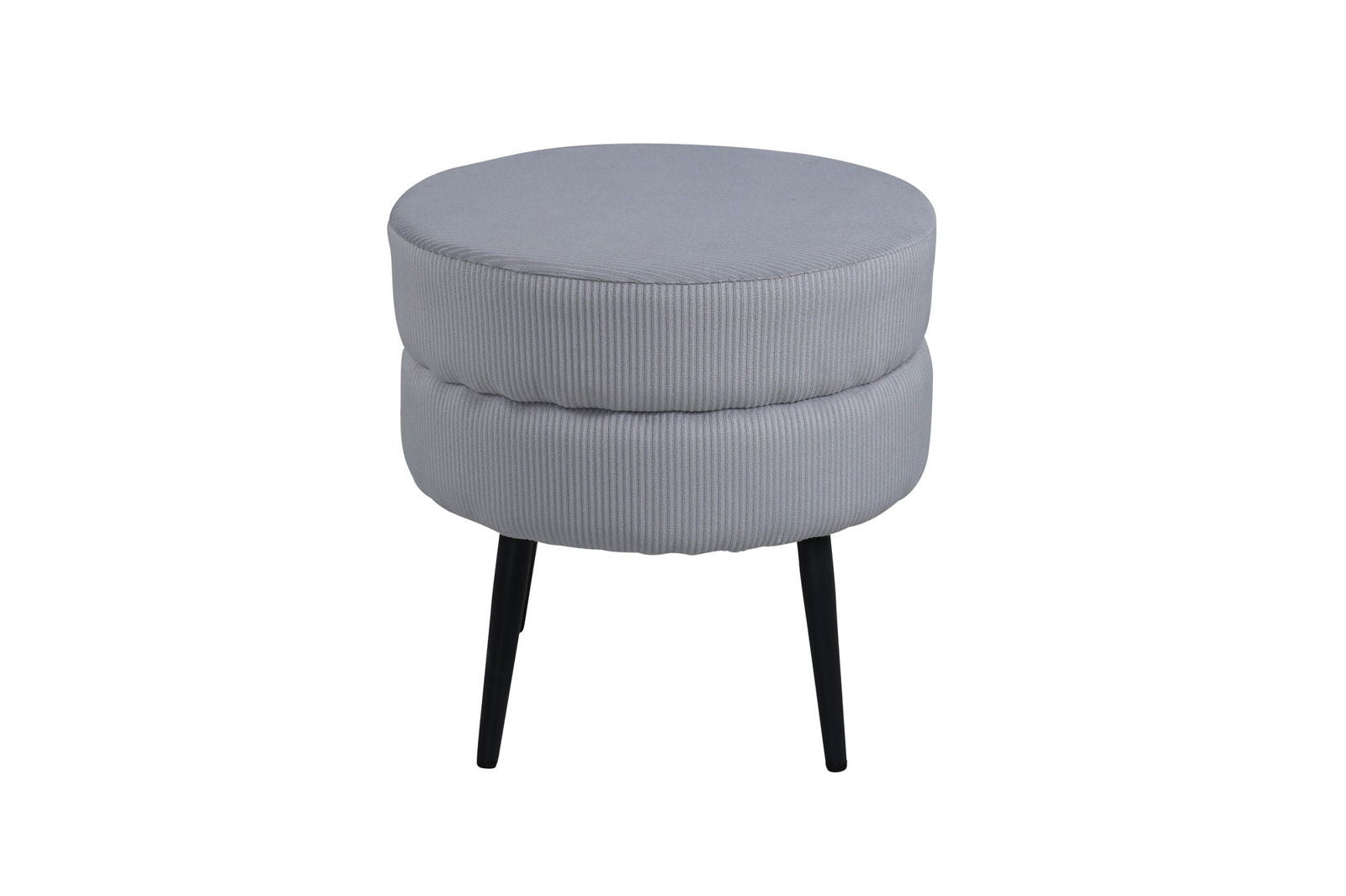 Venture Home Pot Pouf - Black / Grey Corduroy - vivahabitat.com