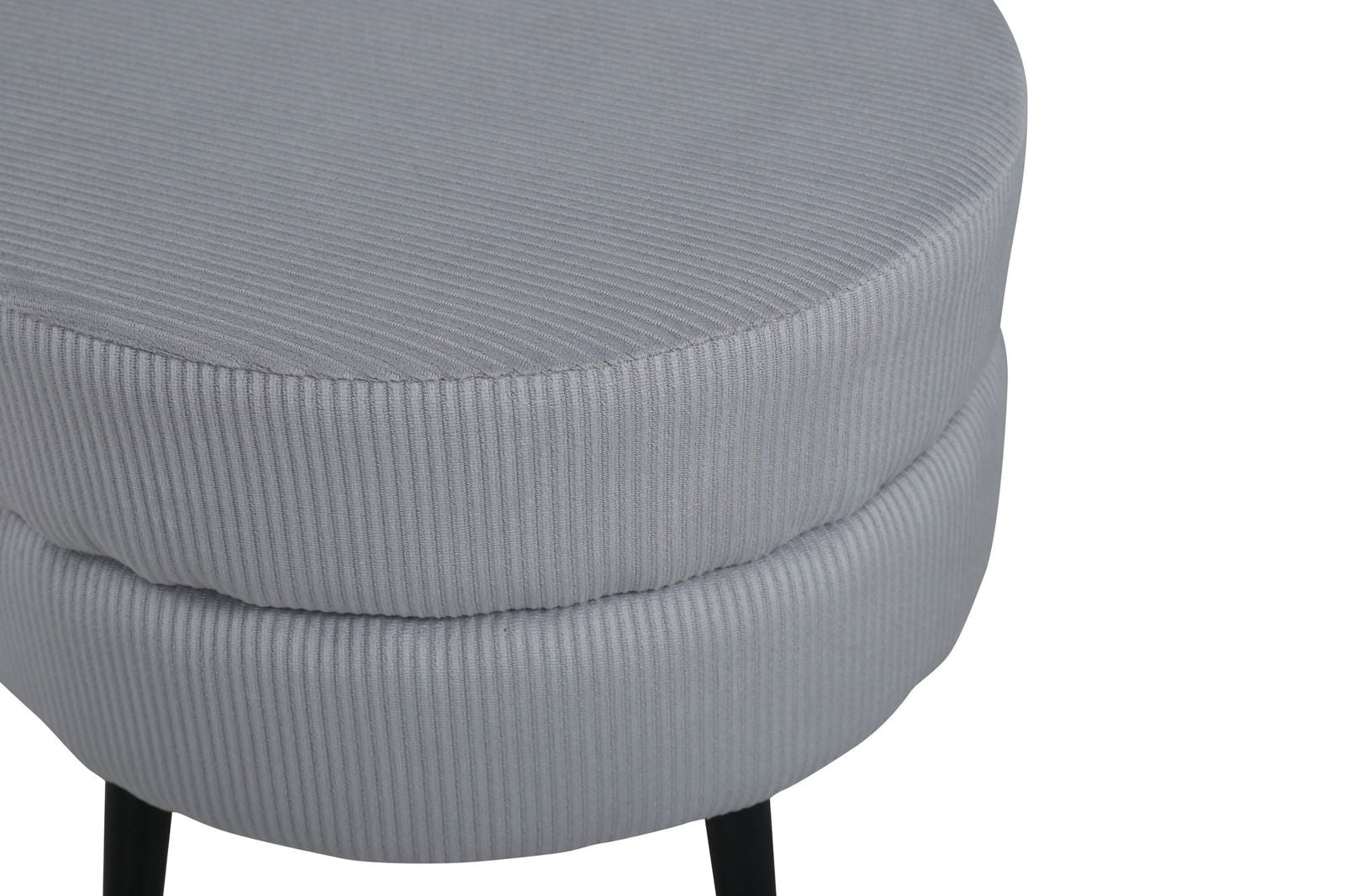 Venture Home Pot Pouf - Black / Grey Corduroy - vivahabitat.com