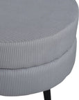 Venture Home Pot Pouf - Black / Grey Corduroy - vivahabitat.com