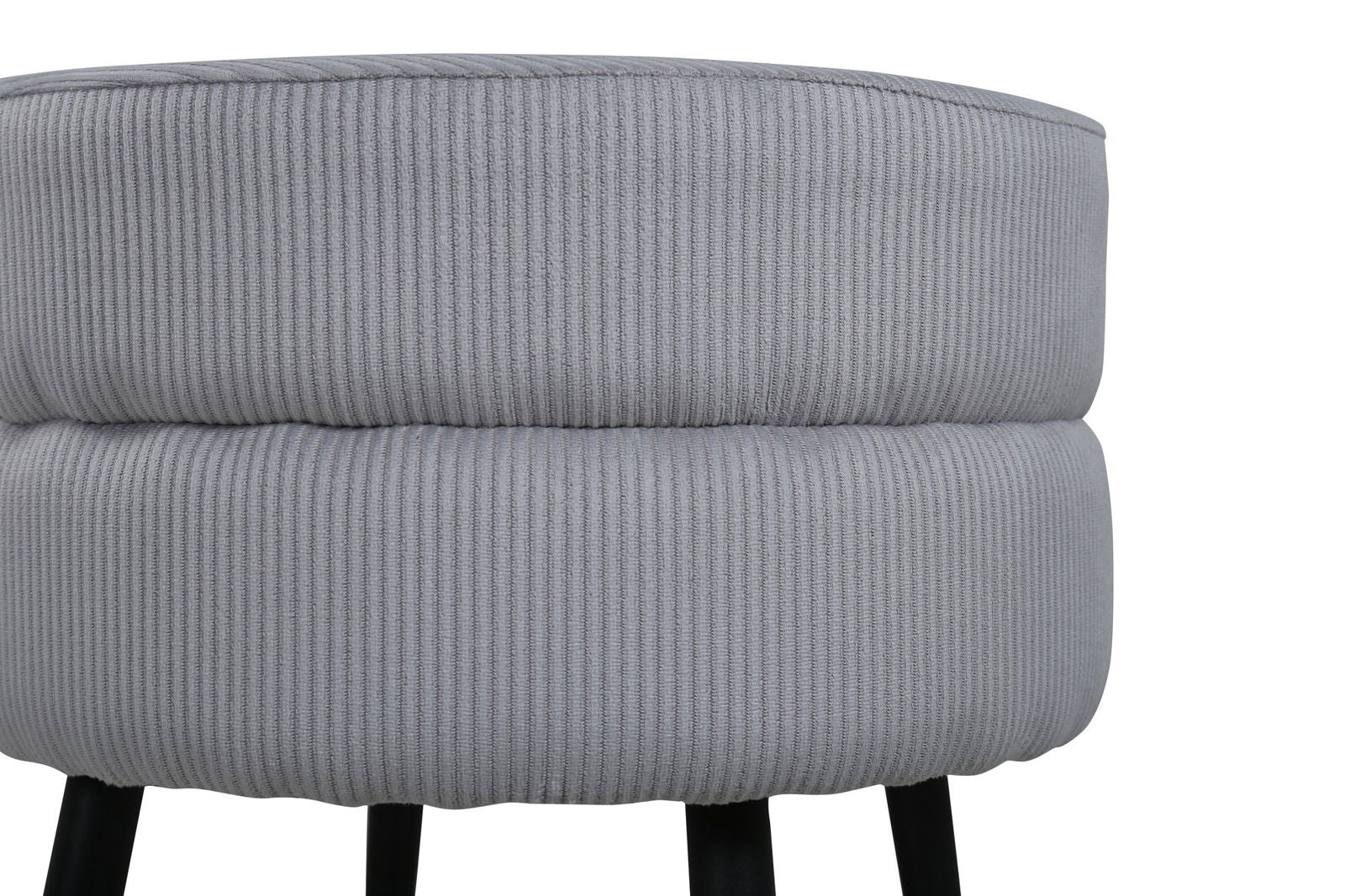 Venture Home Pot Pouf - Black / Grey Corduroy - vivahabitat.com