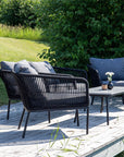 Venture Home Lindos Sofa Set - Black Alu / Black Rope / Grey Cushions - vivahabitat.com