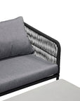 Venture Home Lindos Sofa Set - Black Alu / Black Rope / Grey Cushions - vivahabitat.com