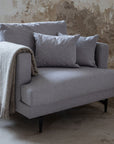 Venture Home Sofia Single Sofa - Black / Grey Fabric - vivahabitat.com