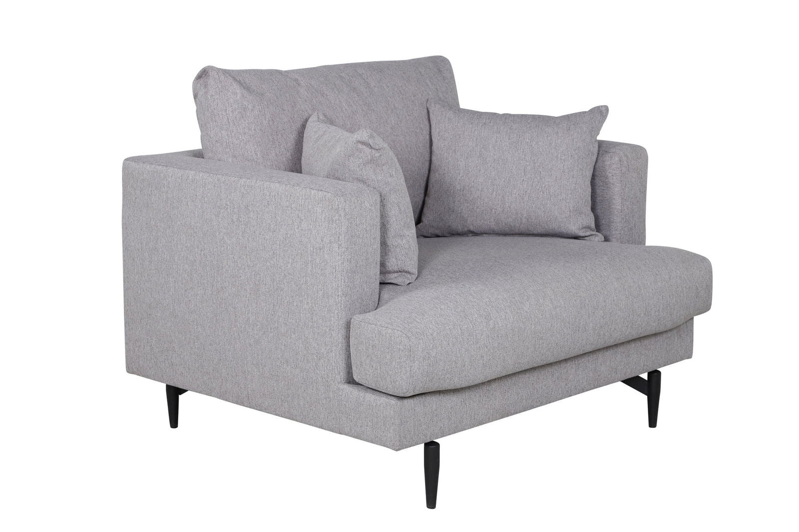 Venture Home Sofia Single Sofa - Black / Grey Fabric - vivahabitat.com