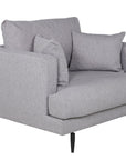 Venture Home Sofia Single Sofa - Black / Grey Fabric - vivahabitat.com