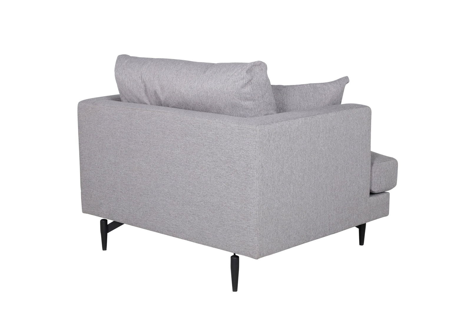 Venture Home Sofia Single Sofa - Black / Grey Fabric - vivahabitat.com