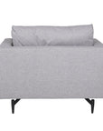 Venture Home Sofia Single Sofa - Black / Grey Fabric - vivahabitat.com