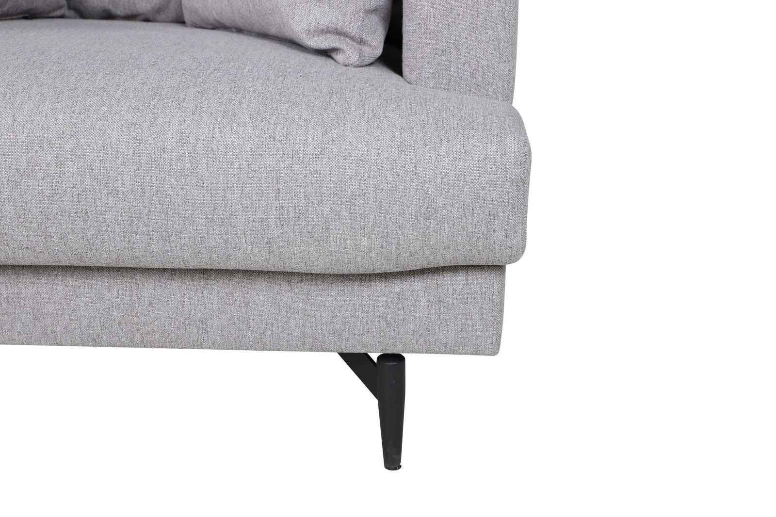 Venture Home Sofia Single Sofa - Black / Grey Fabric - vivahabitat.com