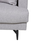 Venture Home Sofia Single Sofa - Black / Grey Fabric - vivahabitat.com