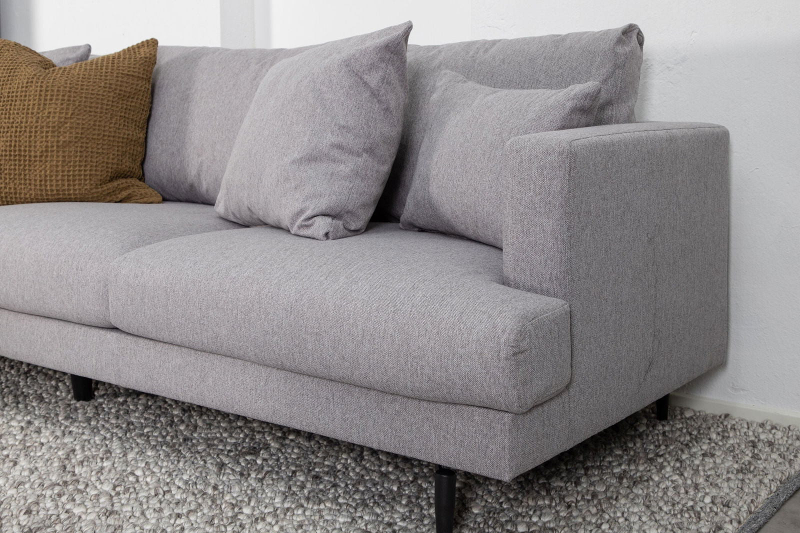 Venture Home Sofia Sofa - Black / Grey Fabric - vivahabitat.com