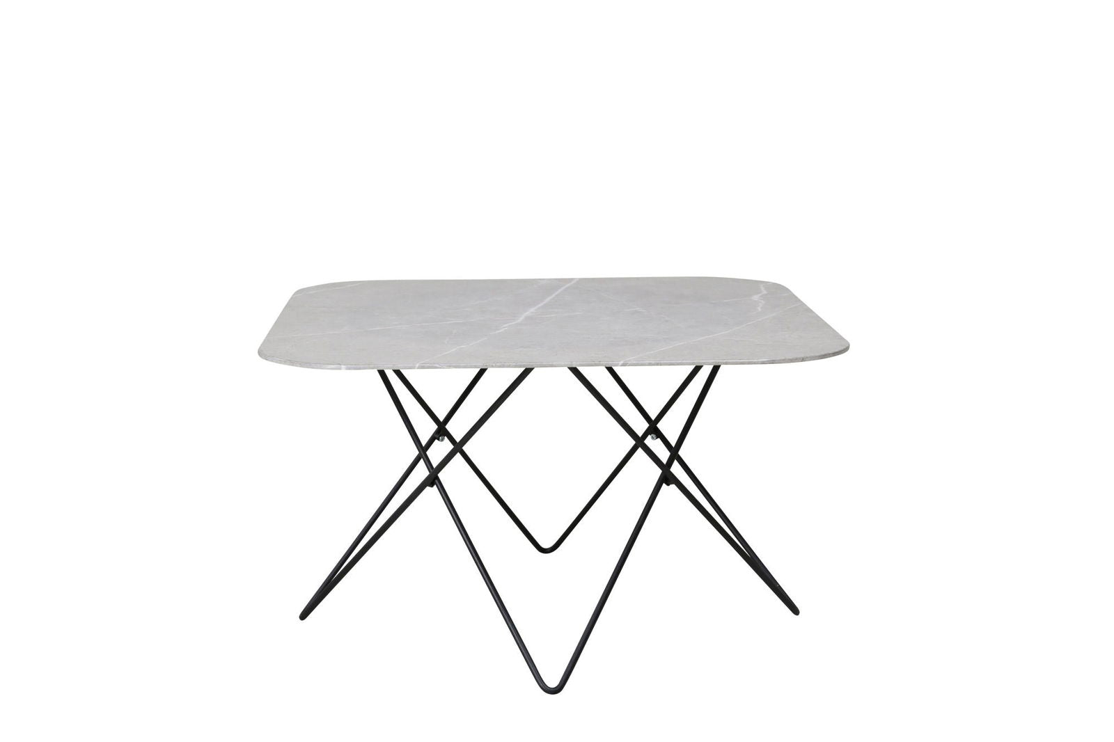 Venture Home Tristar Sofa Table - Black / Grey Glass Marble - vivahabitat.com