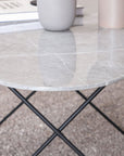 Venture Home Tristar Sofa Table - Black / Grey Glass Marble - vivahabitat.com