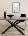 Venture Home Piazza Dining Table - Black / Grey Veneer - vivahabitat.com