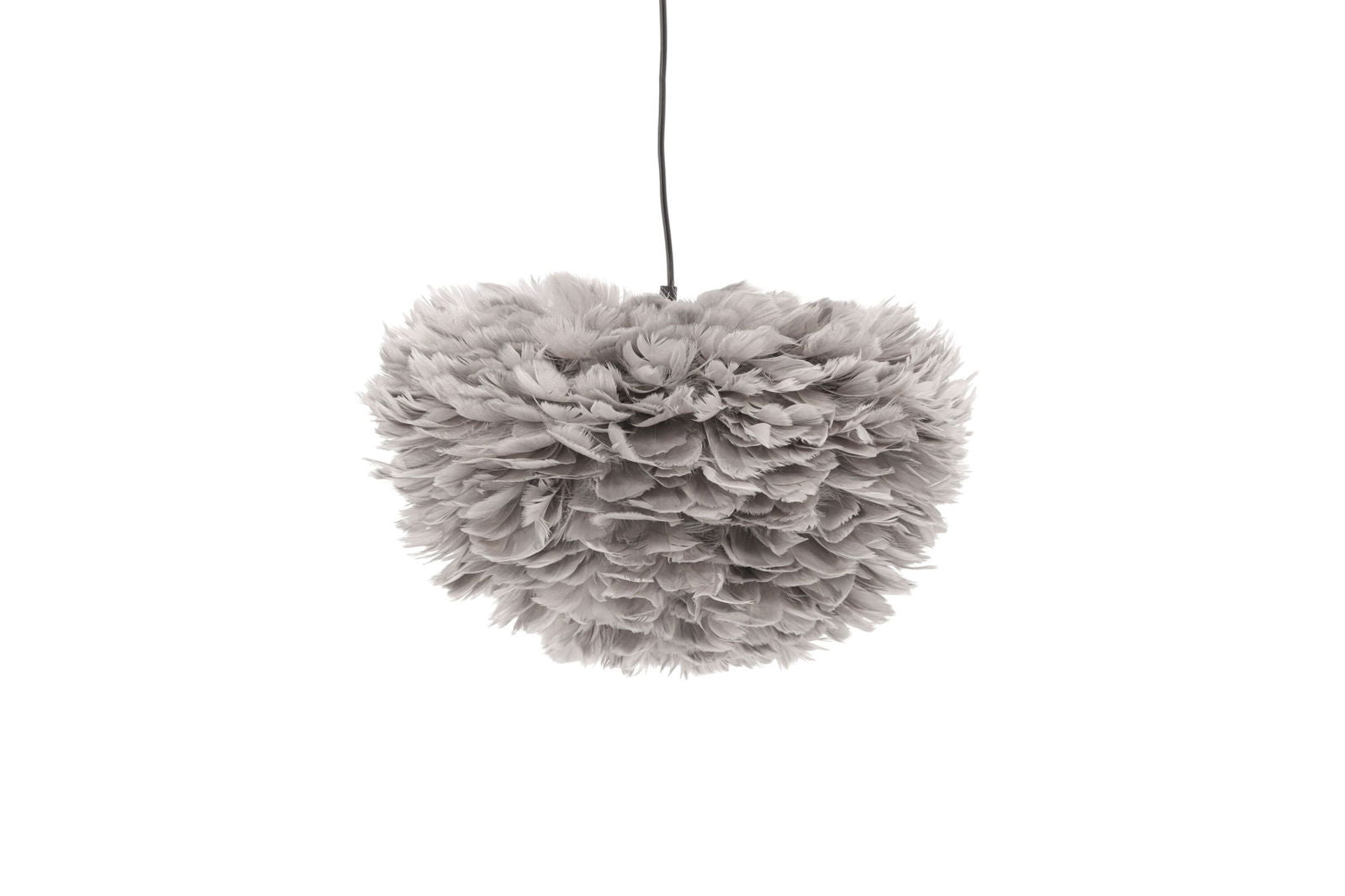 Venture Home Nicola - Medium Pendant Lamp - Black / Grey artificial feather - vivahabitat.com