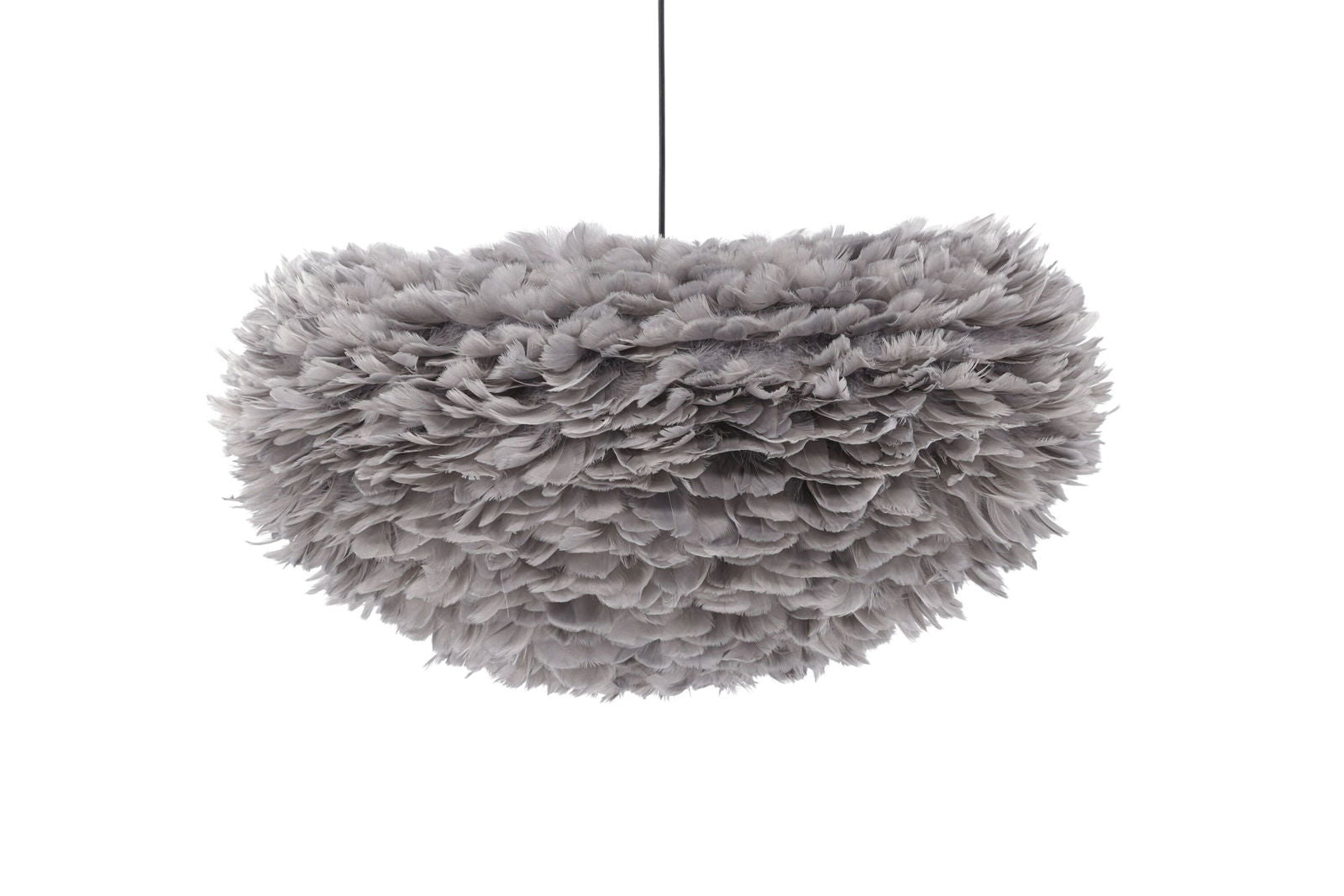 Venture Home Nicola - X-Large Pendant Lamp - Black / Grey artificial feather - vivahabitat.com