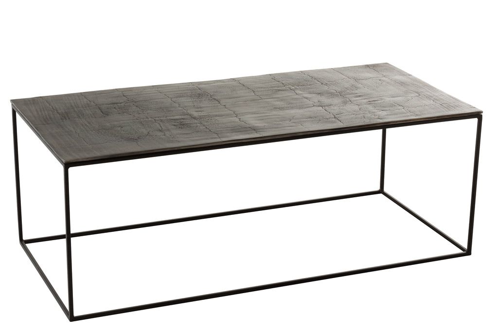 Coffee Table Rectangular Oxidize Aluminium/Iron Antique Black - vivahabitat.com