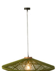 Hanging Lamp Ovni Iron/Jute Green Large - vivahabitat.com