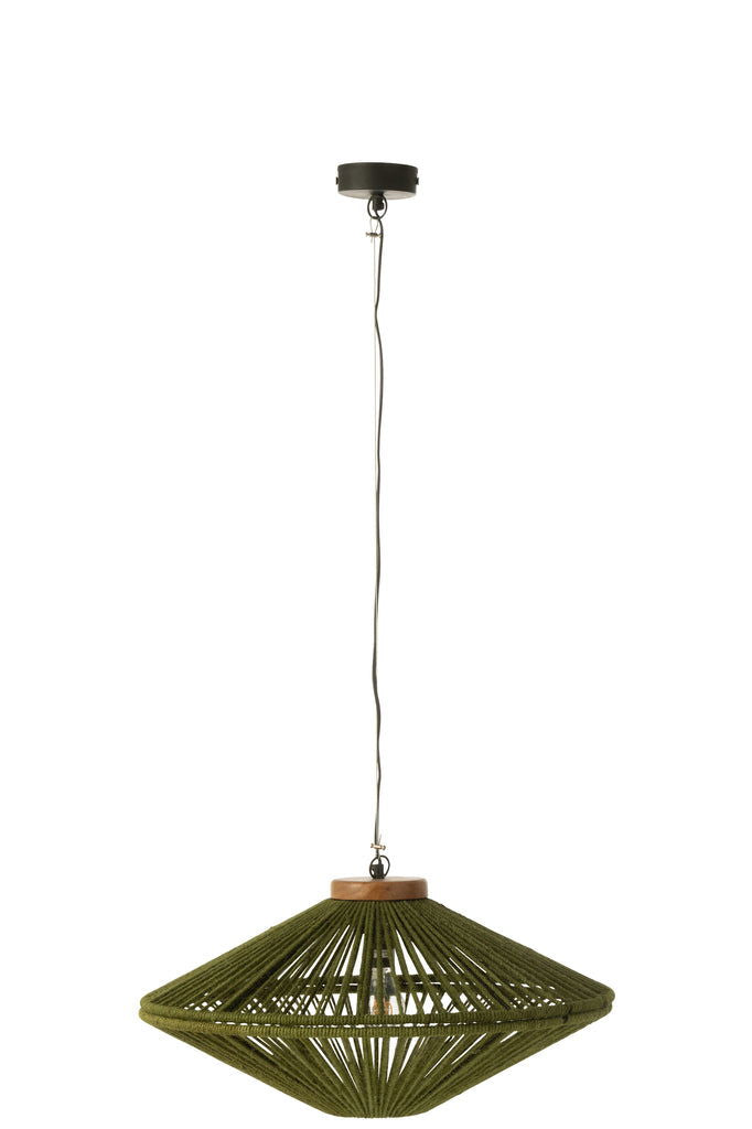 Hanging Lamp Ovni Iron/Jute Green Small - vivahabitat.com