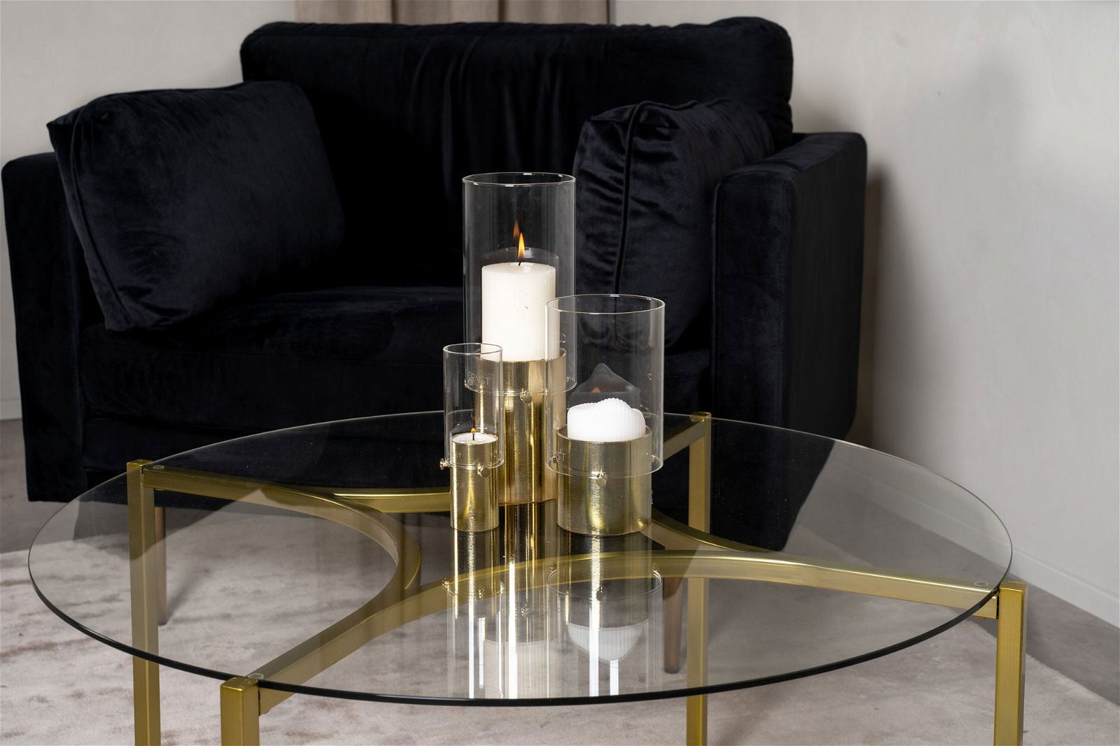 Kivik - Sofa Table - Glass / Brushed Brass - vivahabitat.com