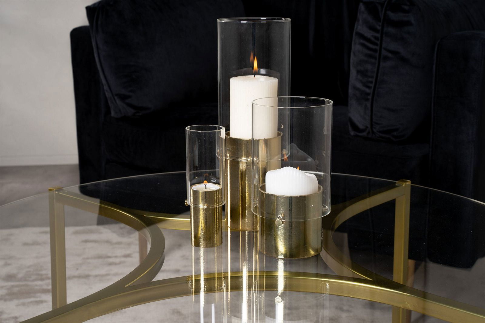 Kivik - Sofa Table - Glass / Brushed Brass - vivahabitat.com