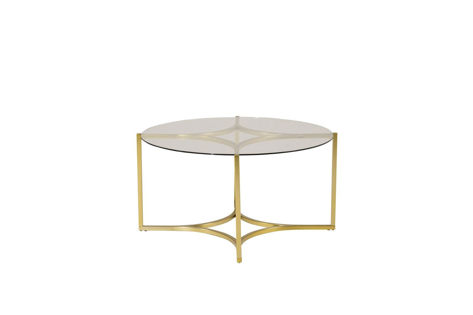 Kivik - Sofa Table - Glass / Brushed Brass - vivahabitat.com