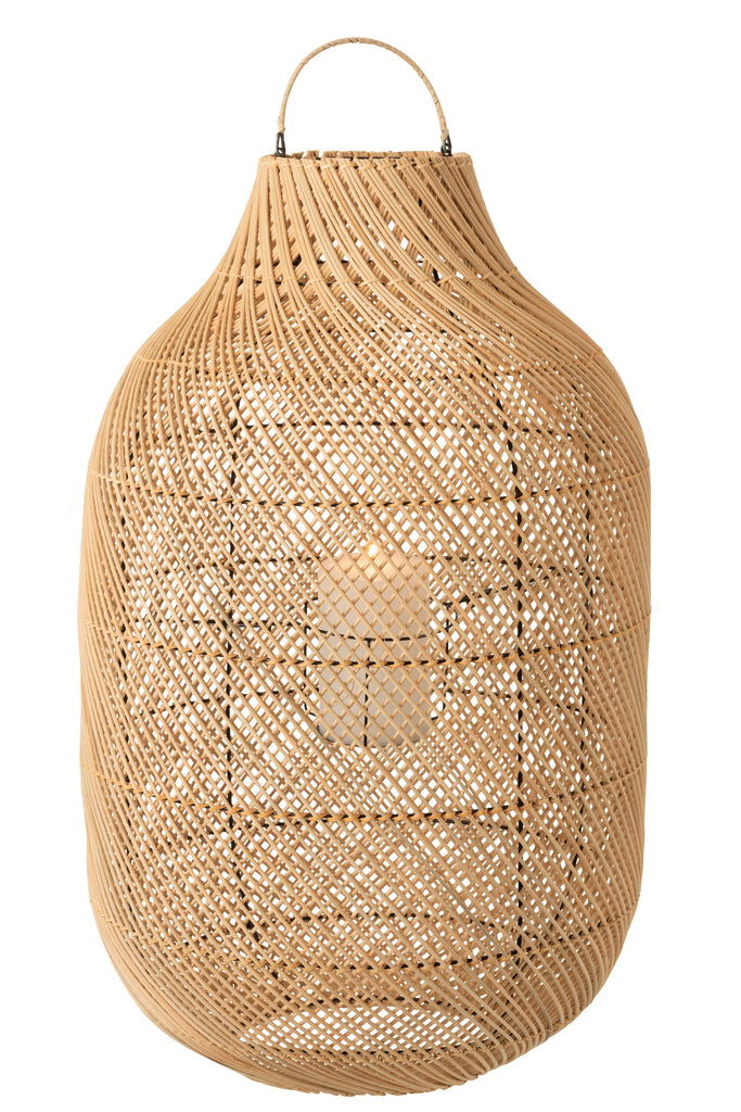 Lantern Cylinder Xl Rattan Natural - vivahabitat.com