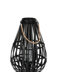 Lantern Droplet Form Bamboo Black Small - vivahabitat.com