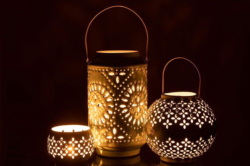 Lantern High Perforated Iron Blue - vivahabitat.com