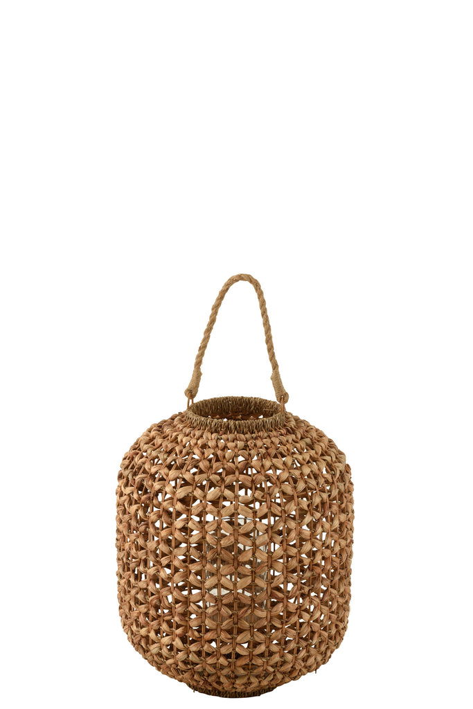 Candle Holder Lantern Lena Water Hyacinth Natural Medium - vivahabitat.com