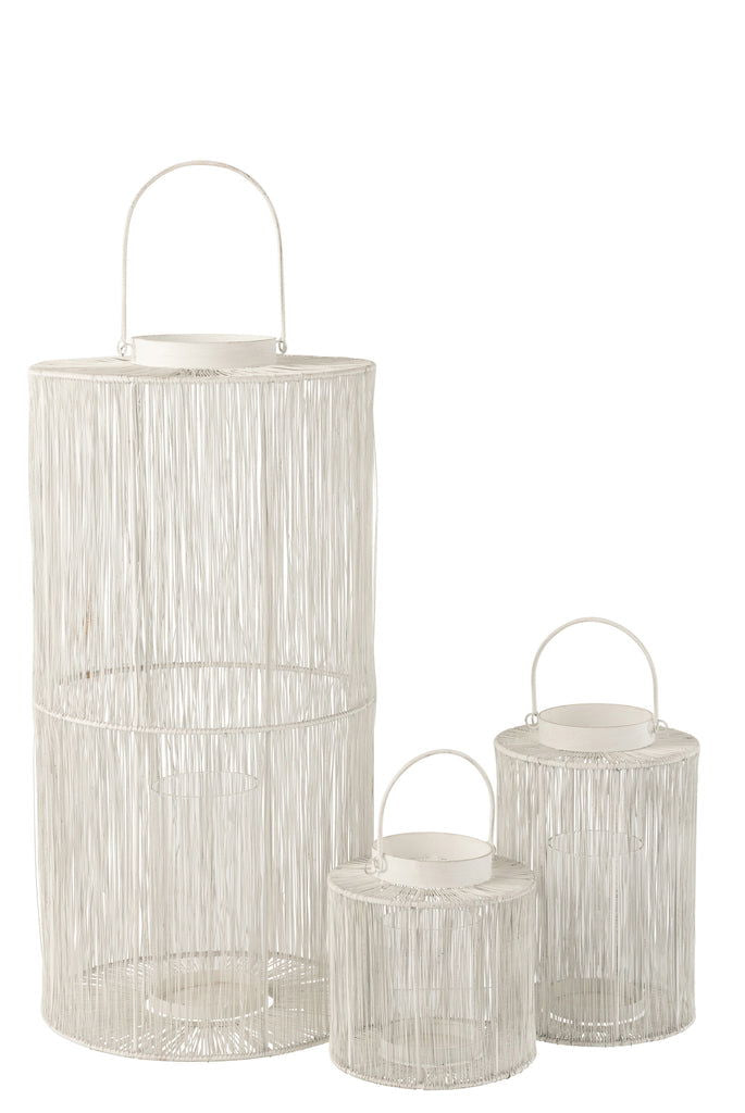 Lantern Metal Matte White Large - vivahabitat.com