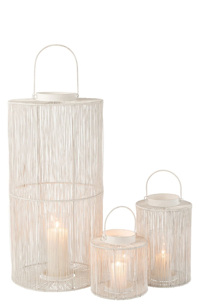 Lantern Metal Matte White Large - vivahabitat.com