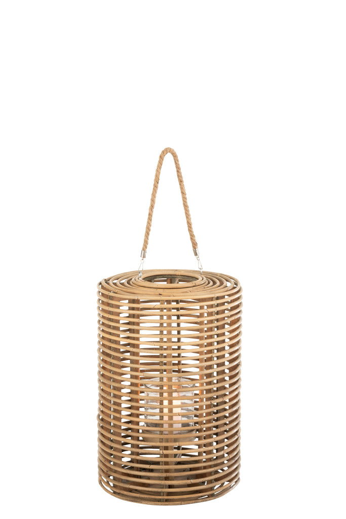 Lantern Round Long Rattan Light Natural - vivahabitat.com