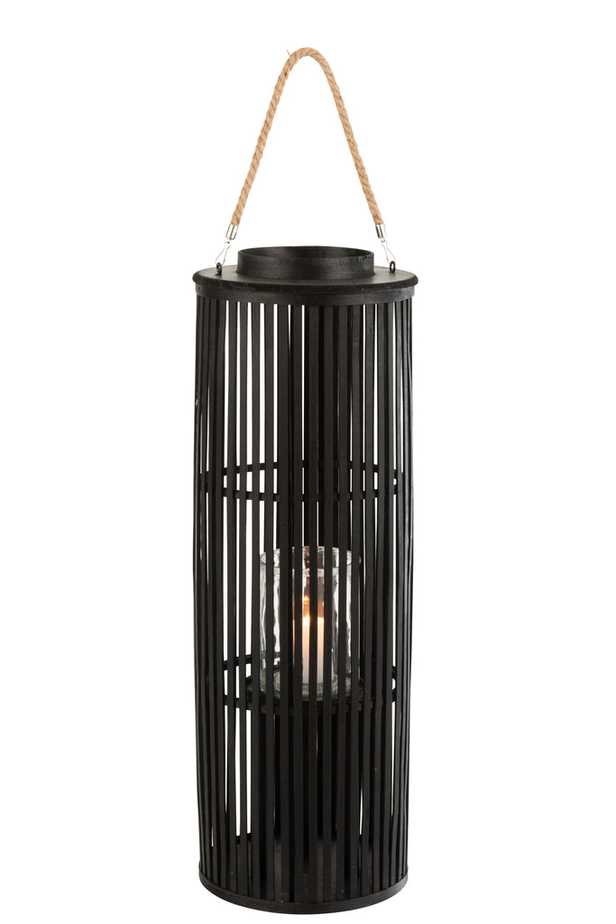 Lantern Tube Bamboo Black Large - vivahabitat.com