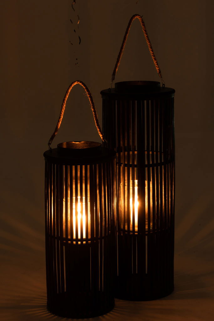 Lantern Tube Bamboo Black Large - vivahabitat.com