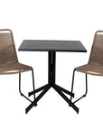 Venture Home Way café table 70*70+Lindos Stacking Chair - Black Alu / Latte Rope_2 - vivahabitat.com