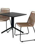 Venture Home Way café table 70*70+Lindos Stacking Chair - Black Alu / Latte Rope_2 - vivahabitat.com