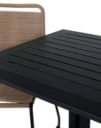 Venture Home Way café table 70*70+Lindos Stacking Chair - Black Alu / Latte Rope_2 - vivahabitat.com