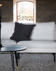 Venture Home Zoom 3-seat Sofa - Black / Light Beige Fabric - vivahabitat.com