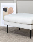 Venture Home Zoom Ottoman - Black / Light Beige Fabric - vivahabitat.com